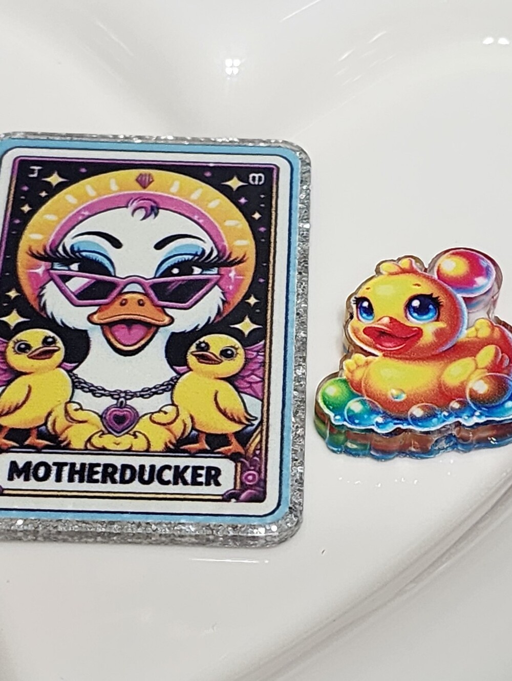 Funny Duck Flatback Focal Bead Badge Keychain Crafts Beaded Pen Magnet Bag Clip